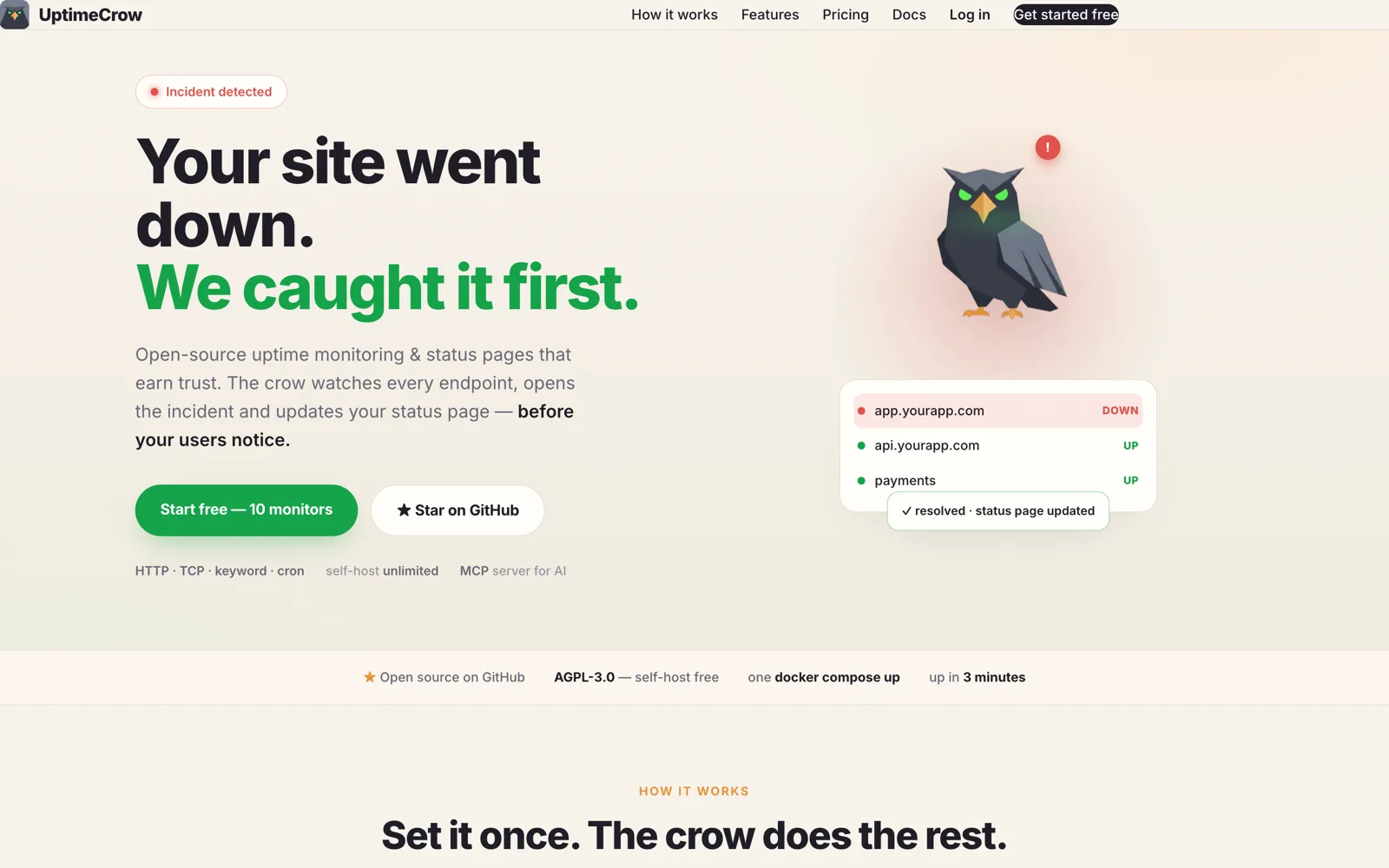 UptimeCrow — Açık kaynak uptime izleme ve statü sayfaları